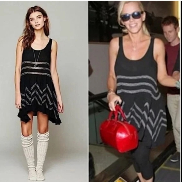 M • Intimately Free People • Voile and Lace Polka Dot Trapeze Slip - Picture 2 of 7